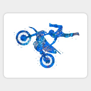 Motocross freestyle blue art Magnet